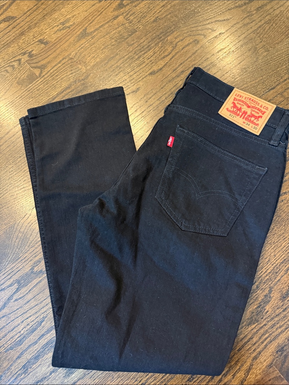 Levi's Men's Black Slim-Straight Jeans 511 34x30